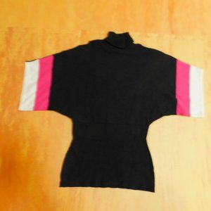 Cache Black Hot Pink White Knit sweater